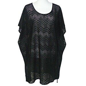 Mario Serrani Italy Womens Swim Suit Cover Up Black Lightweight Eyelet Sz Small